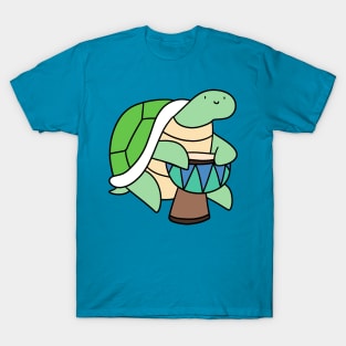 Turtle Playing Djembe T-Shirt